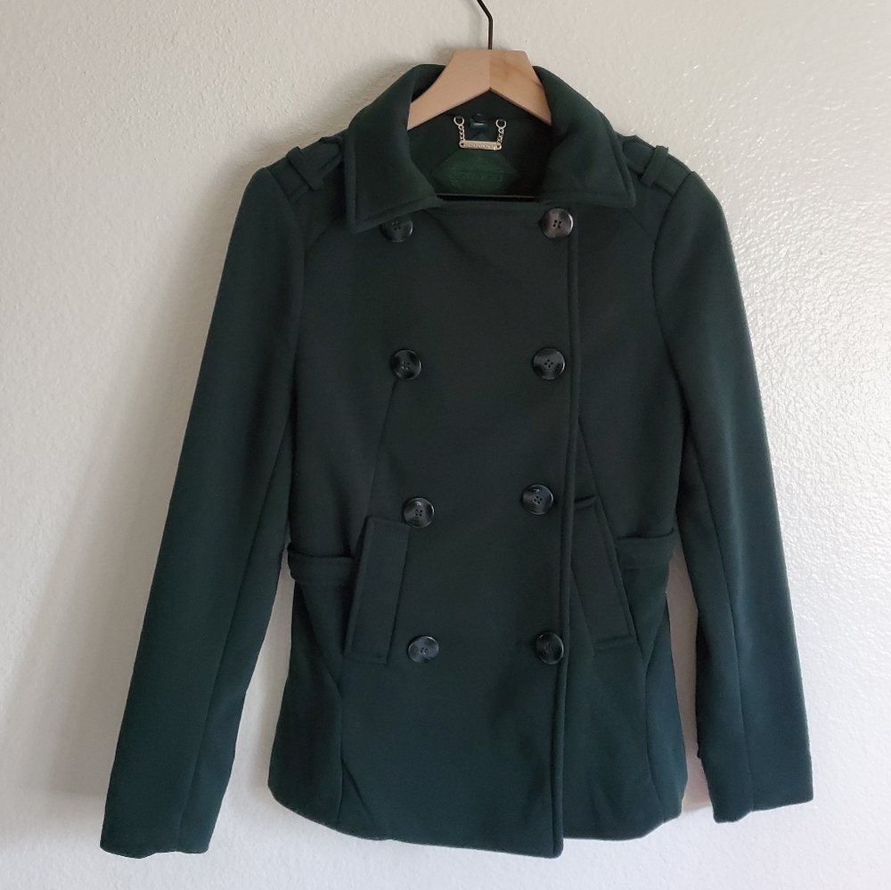 NWOT Jou Jou Green 6 Button Double Breasted Jacket